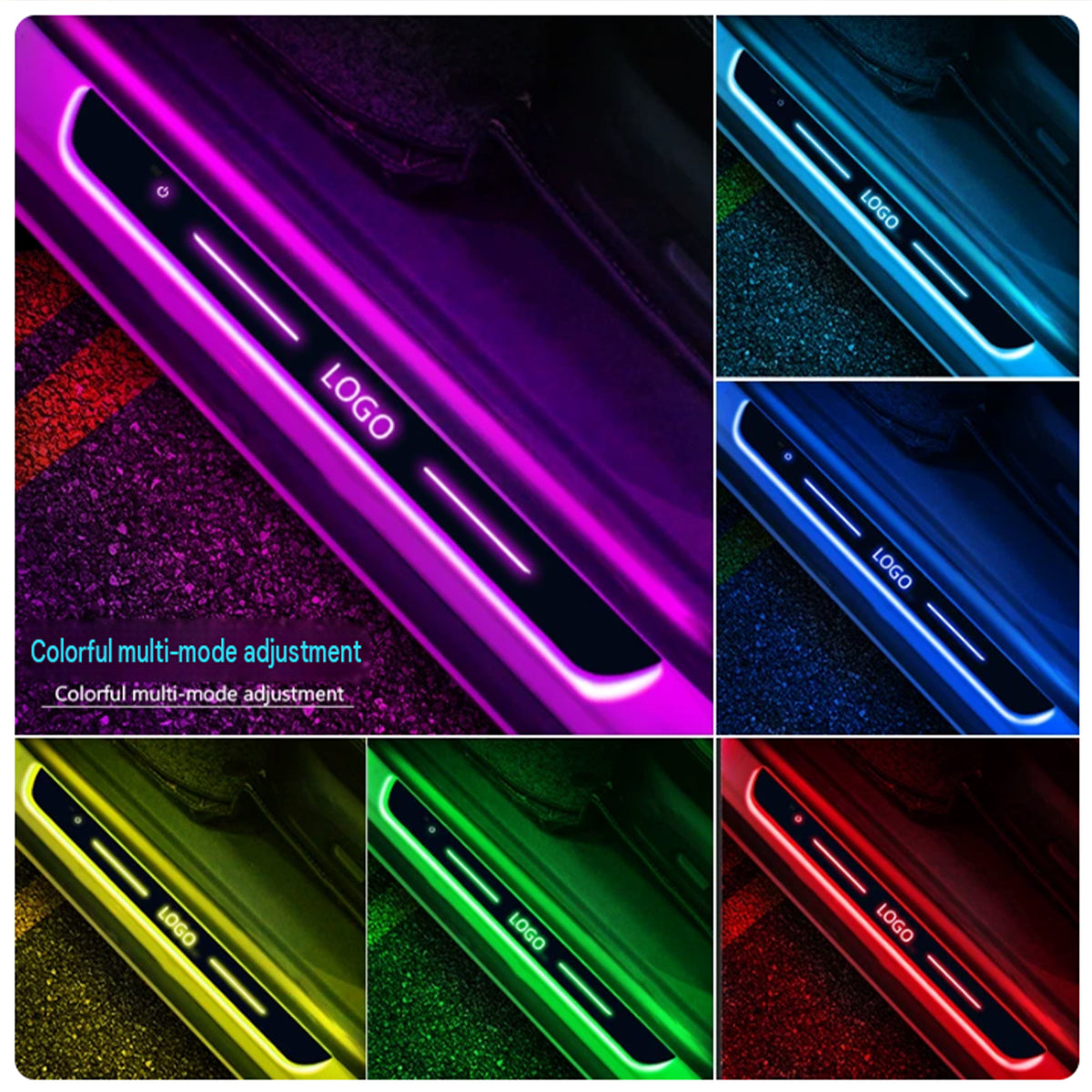 Tesla Model 3/Y Magnetic illuminated Pedal Welcome Light Door Sill 4 pcs