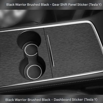 Tesla Model 3 Model Y Center Console Brushed Black Knight Sticker