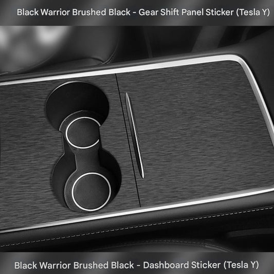 Tesla Model 3 Model Y Center Console Brushed Black Knight Sticker
