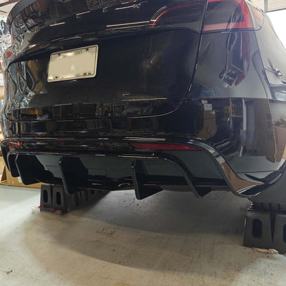 Tesla Model Y diffuser Replacement with hitch cover Gloss Black With installtion