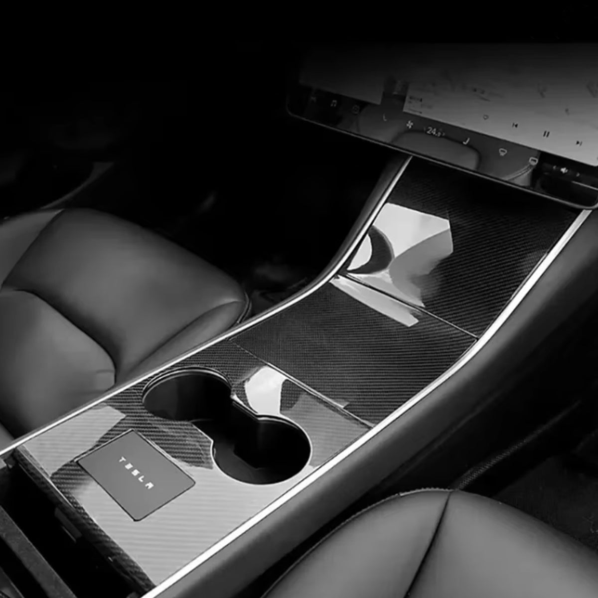 Center Console Carbon Fiber Decoration Panel ABS For Tesla Model 3 Model Y