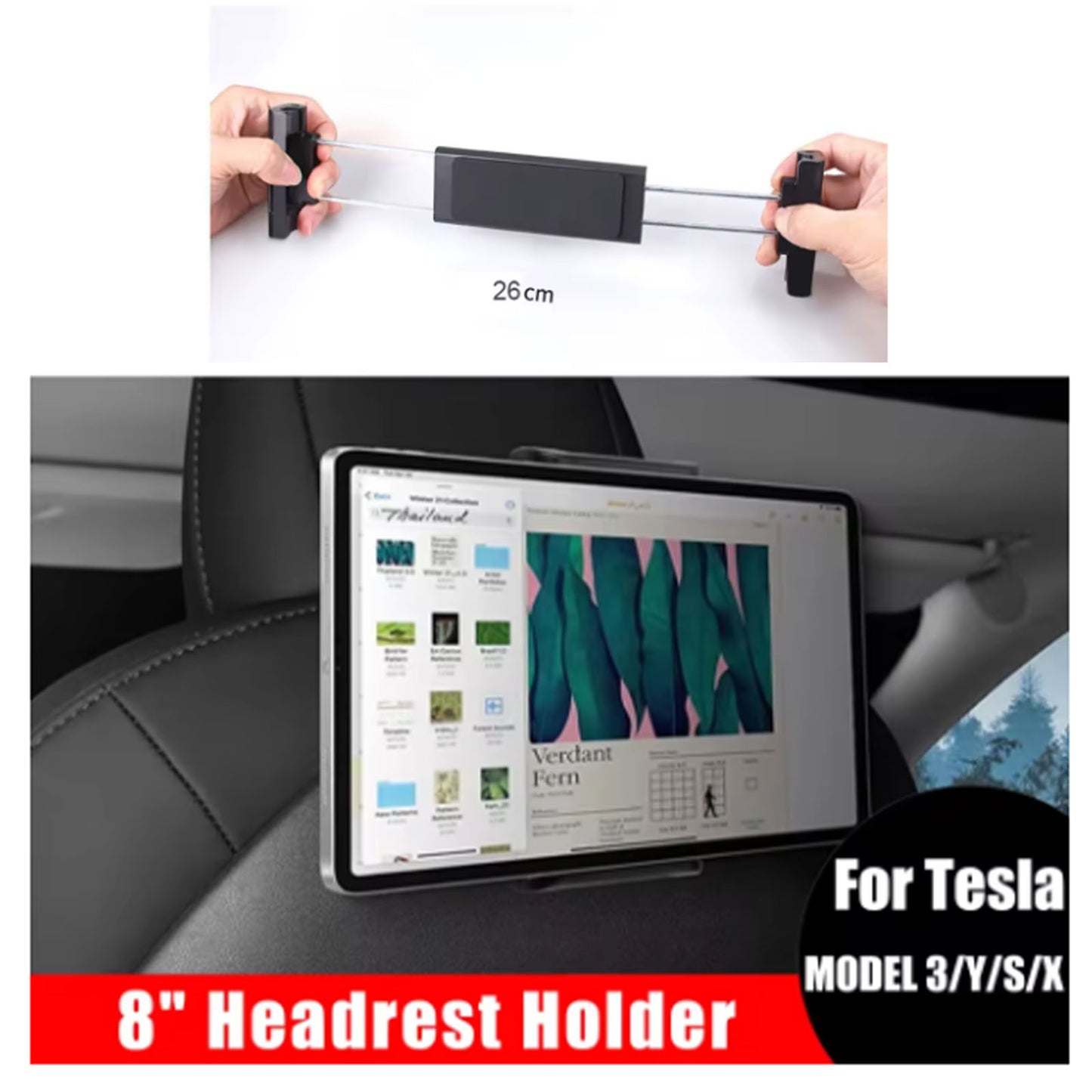 Tesla Model Y Model 3 Rear Seat Tablet Mount Holder 360° Rotatable