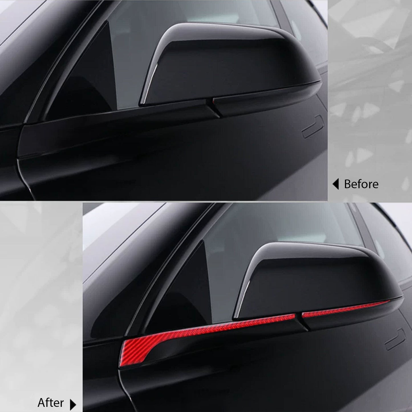 Tesla Model 3 Model Y Rearview Mirror Carbon Fiber Sports Trim Stickers anti-collision strips
