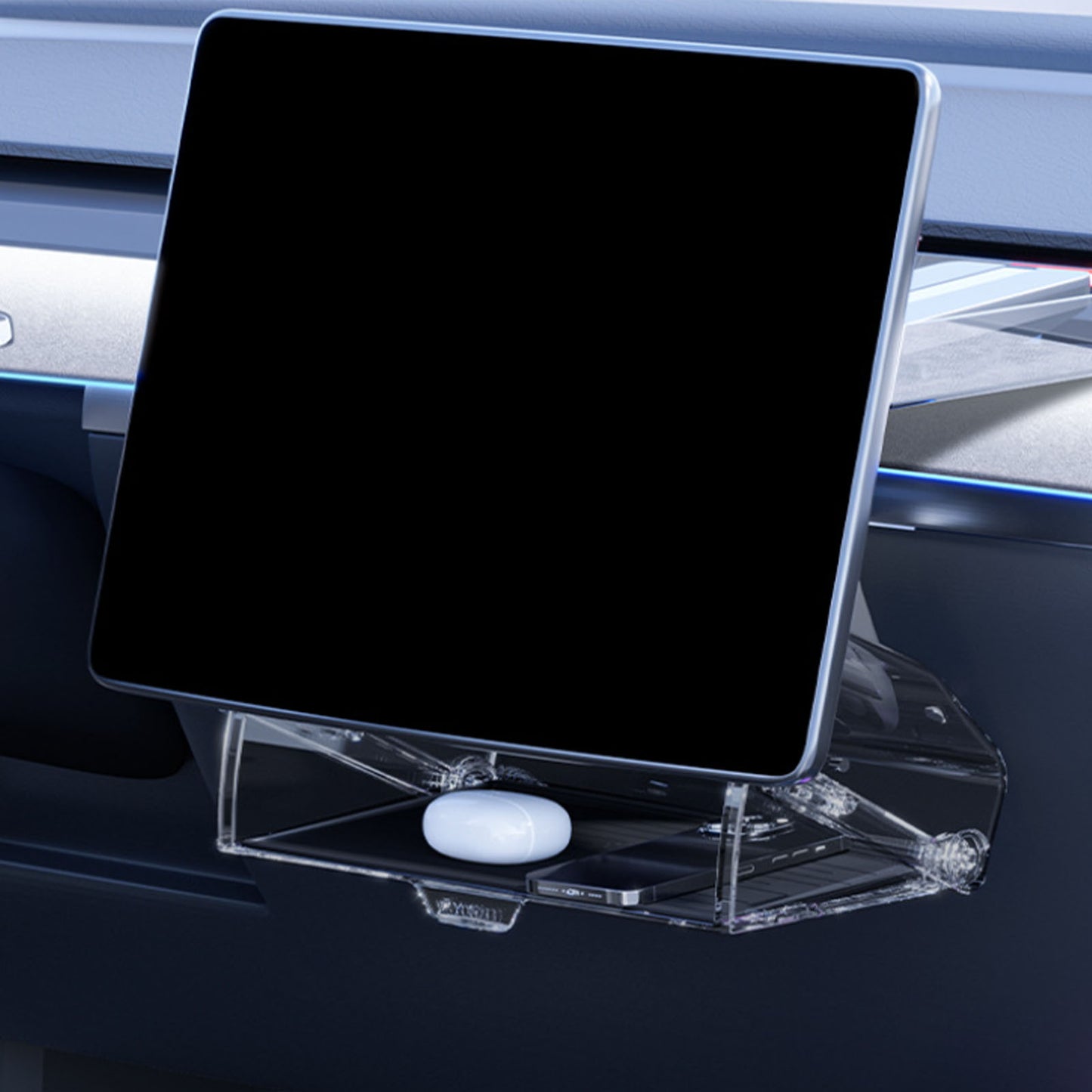 Tesla Model Y Model 3 Highland/Juniper Under Screen Storage Box Behind Screen Holder Hidden Shelf Tray