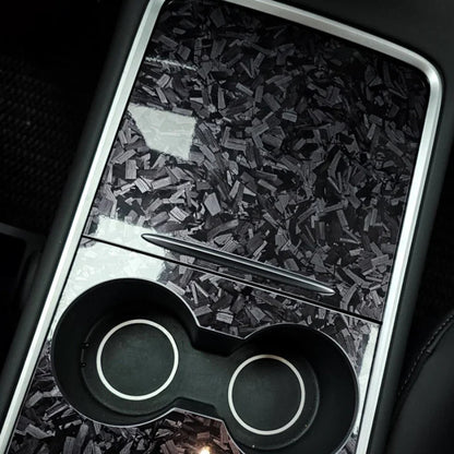 Tesla Model 3 Model Y Center Console  Forged Carbon Silver Sticker