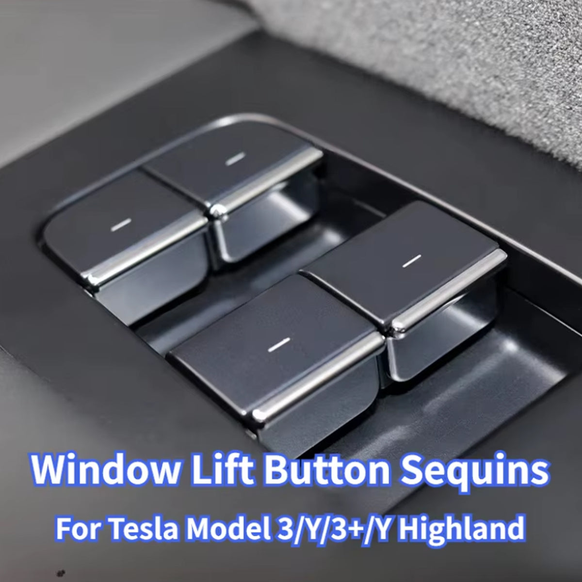 Model 3 Model Y Window Lift Button Sequins Trim 7 pcs