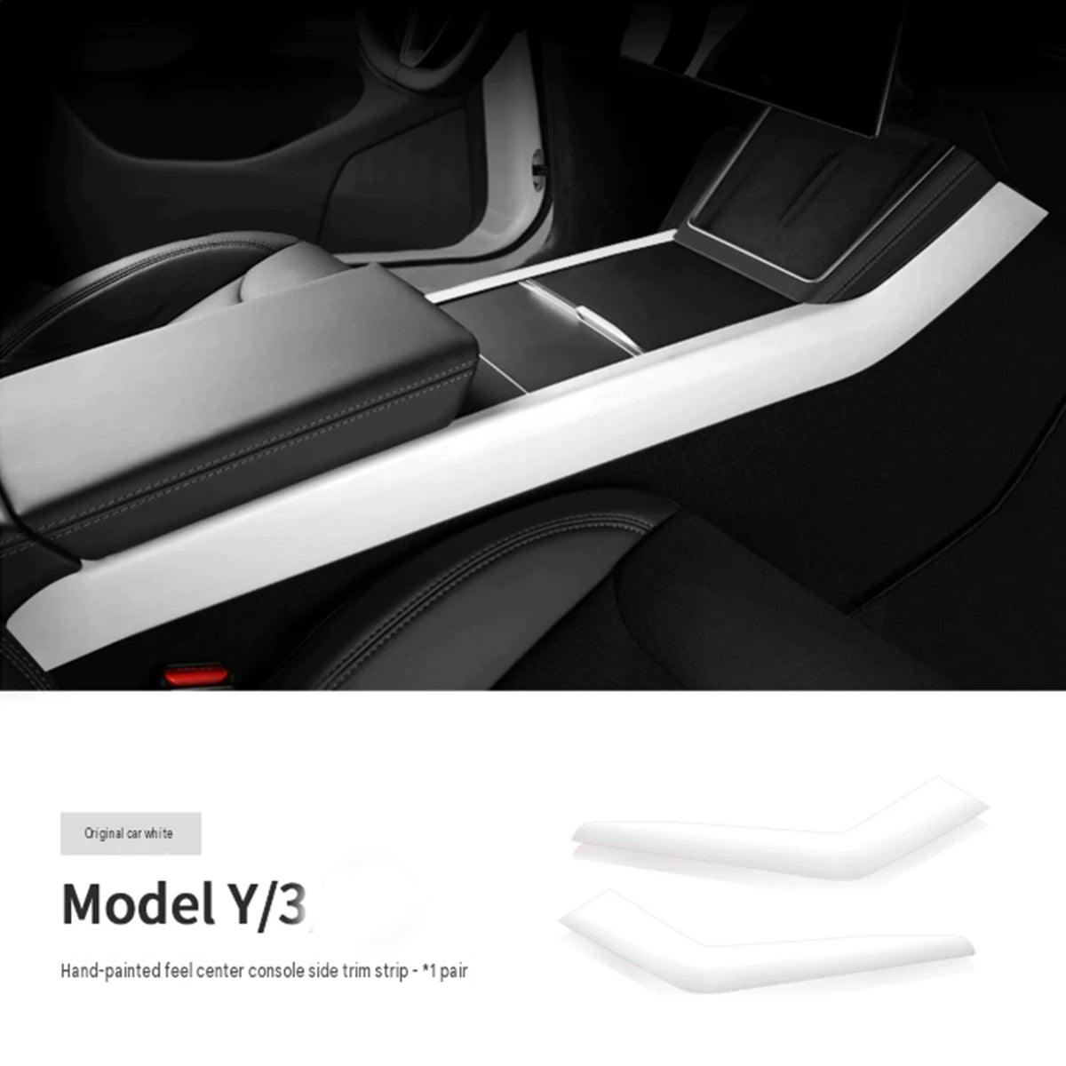 Model 3 Model Y Center Console Side Decorative White Strip