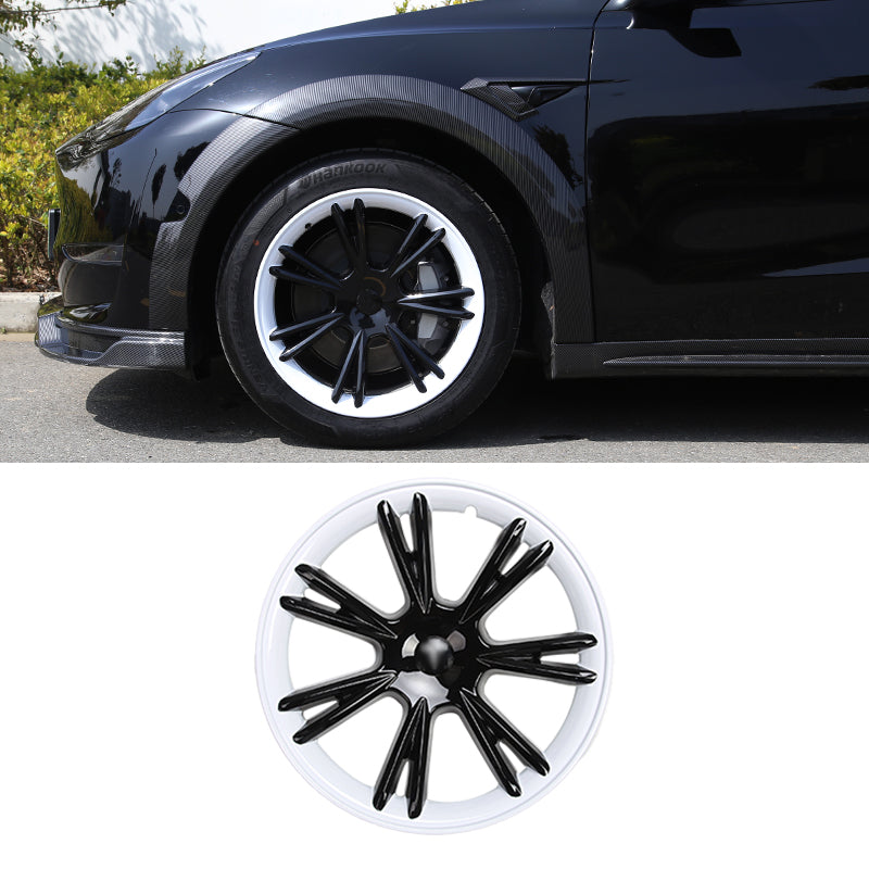 Tesla Model Y Black and White Rims Cover 19 inch 4PCS/Set Full Cover Protecting Hub