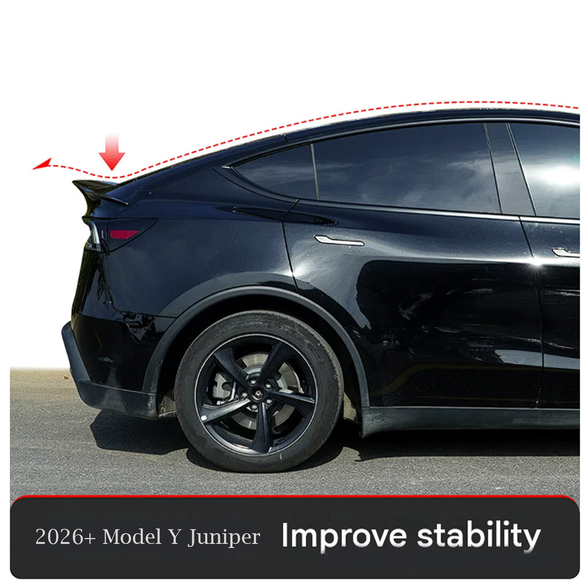 Model Y Rear Spoiler Wing V2 Gloss black