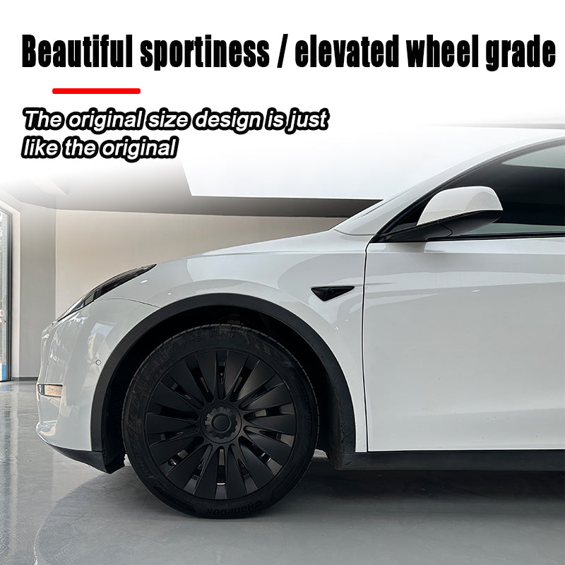 Tesla Model Y 19 inch Performance style 1 Set Full Cover Protecting Hub Matte black