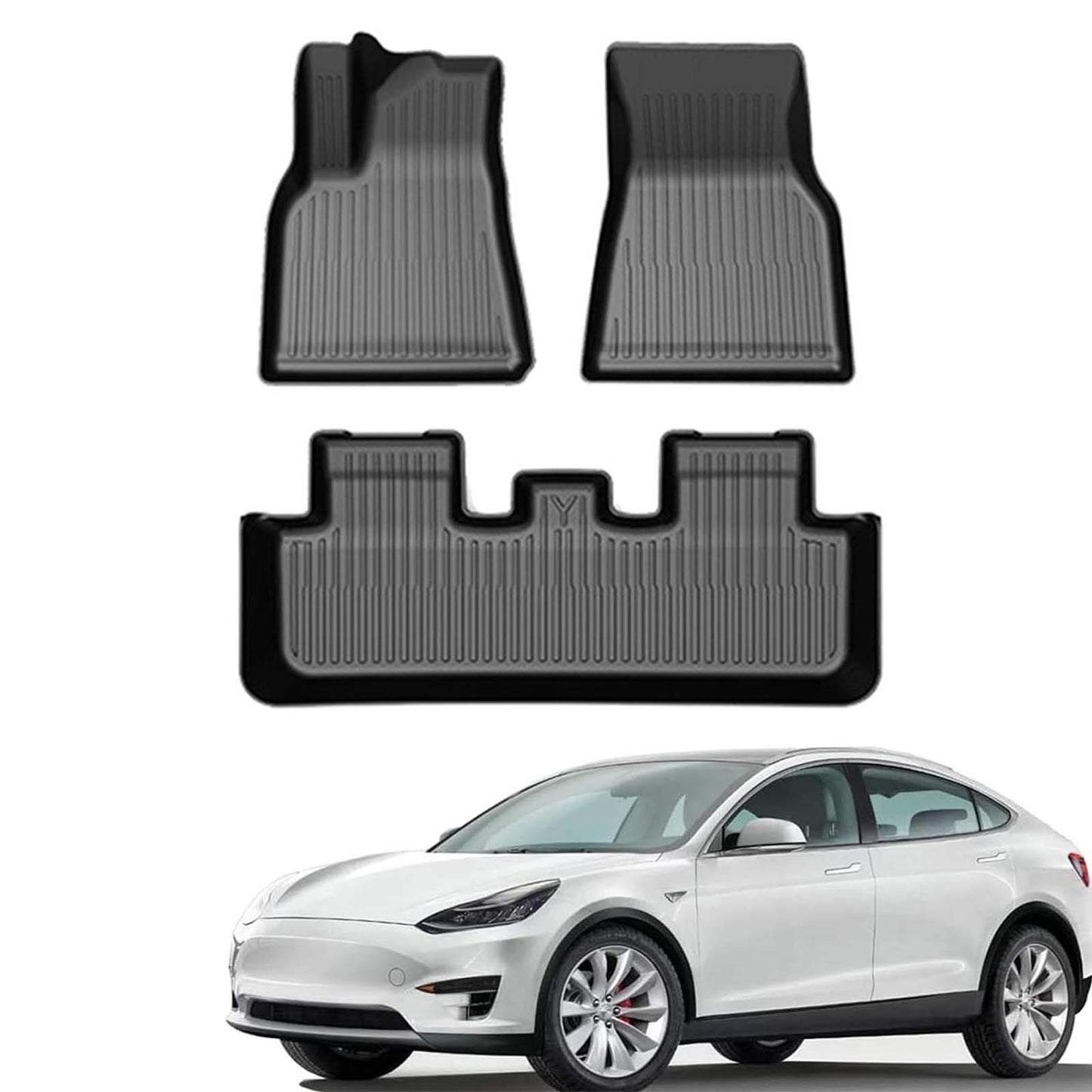 Tesla Model Y 2020-2025 TPE XPE All-weather 3D Floor Mats Full Set