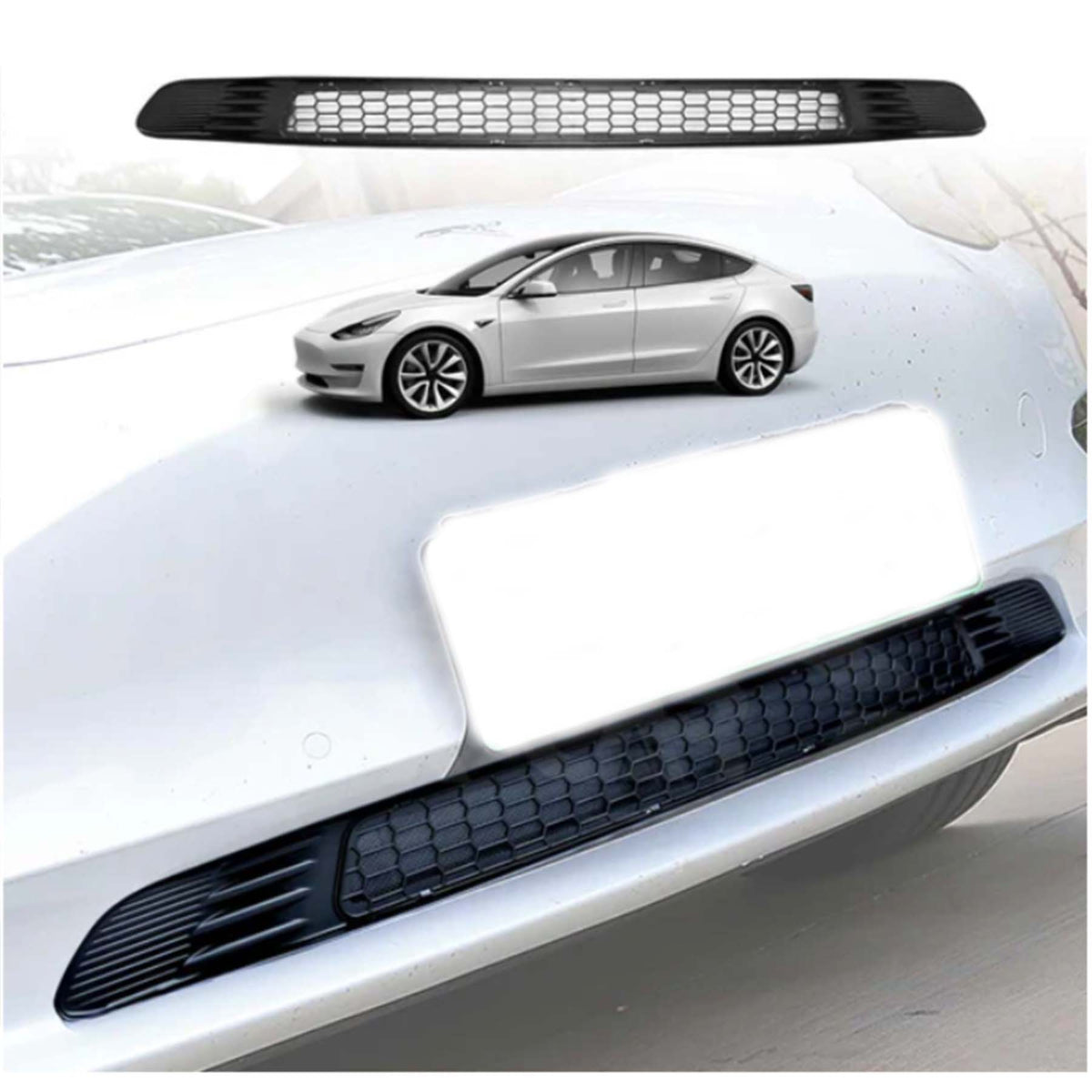 Model 3 Radiator Tesla Model 3 Model Y Front Grille Mesh Radiator Cover Guard Matte Bla ...