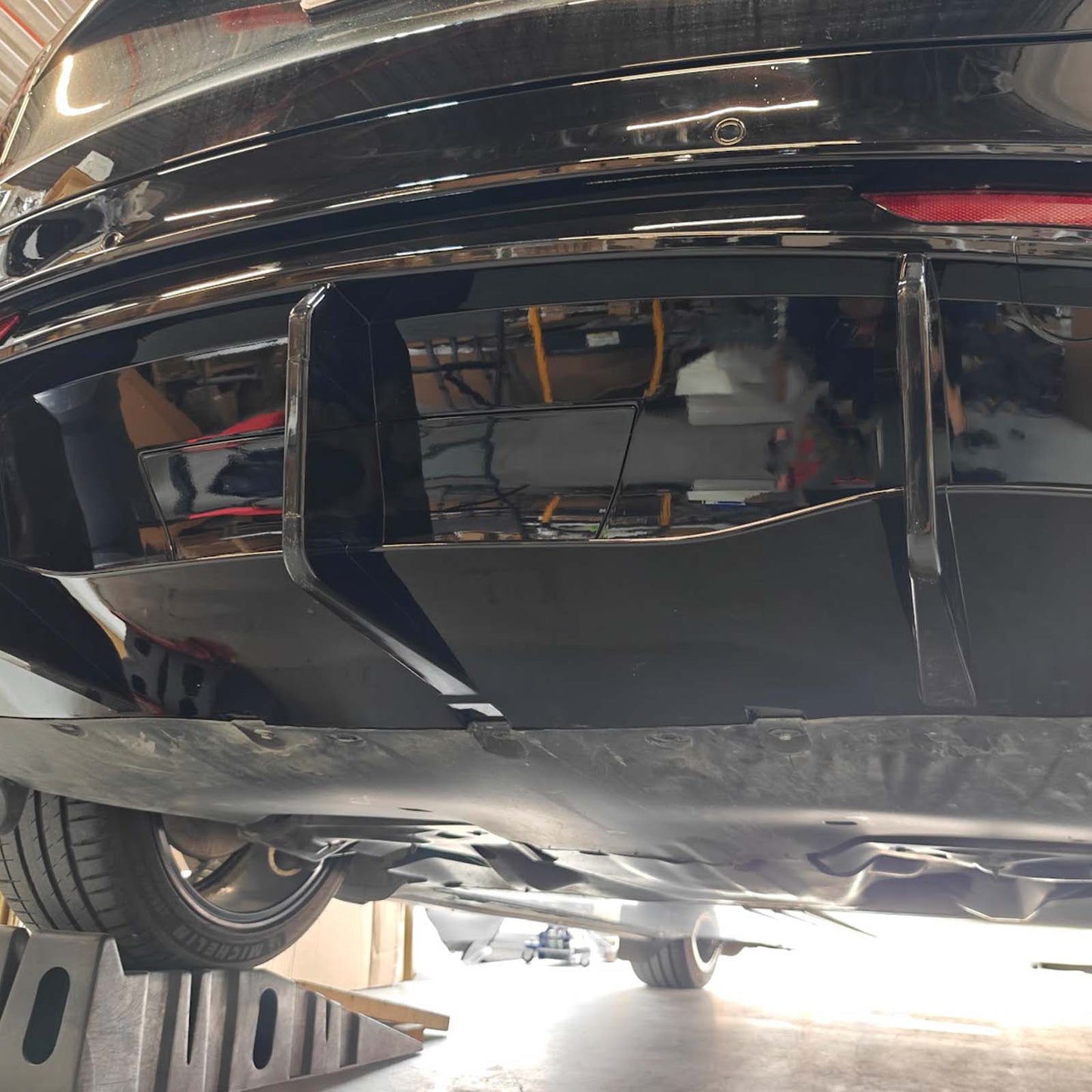 Tesla Model Y diffuser Replacement with hitch cover Gloss Black With installtion
