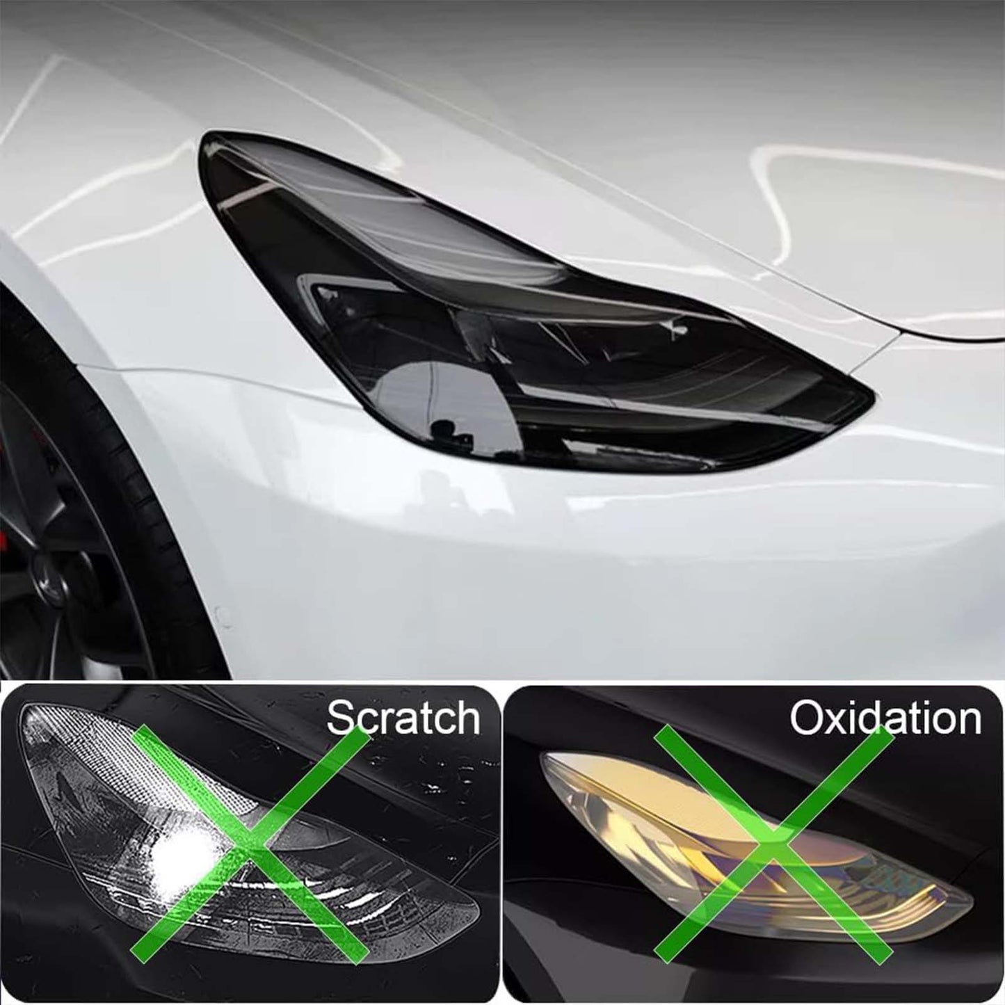 Model Y Juniper Photochromic Tint Headlight and Taillight Self Healing TPU Smoke Protection Film set