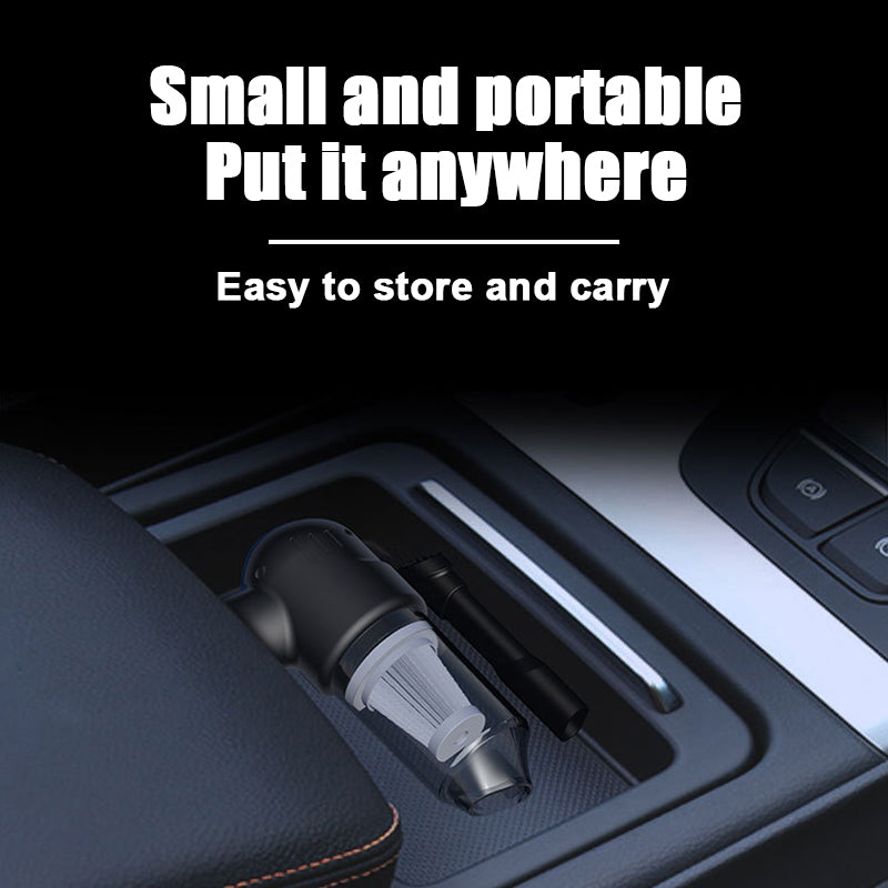 Car Mini Vacuum Cleaner 12000pa Super Powerful Handheld Portable Vacuum Black 100w