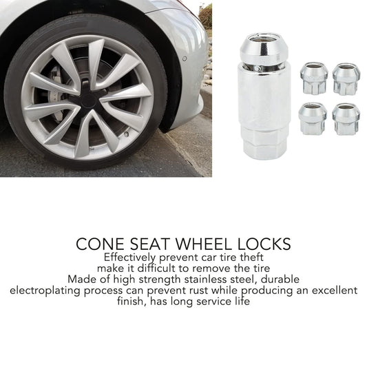 Tesla Model 3 Y S X Wheel Locks Lug Nuts Kit Stainless Steel Replacement