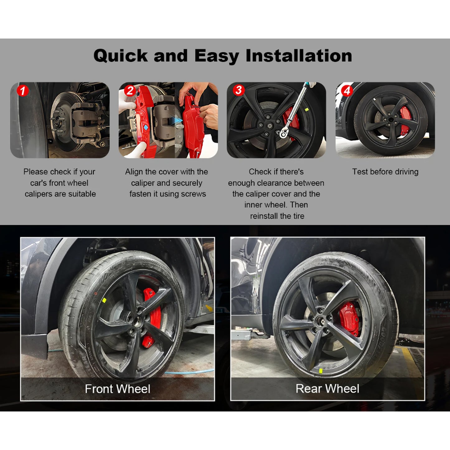 Tesla Model Y Juniper Brake Caliper Aluminum Cover Red Green