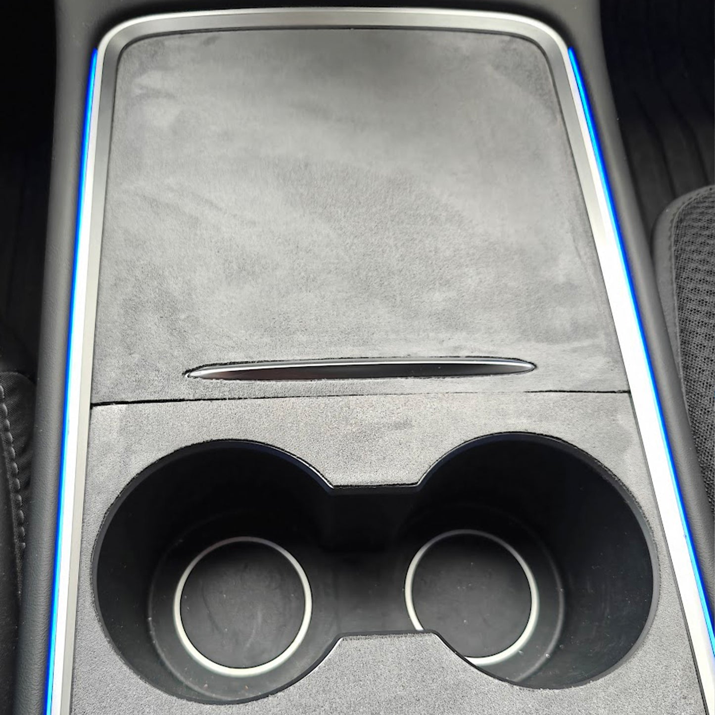 Tesla Model 3 Model Y Center Console Decoration Alcantara Light Gray
