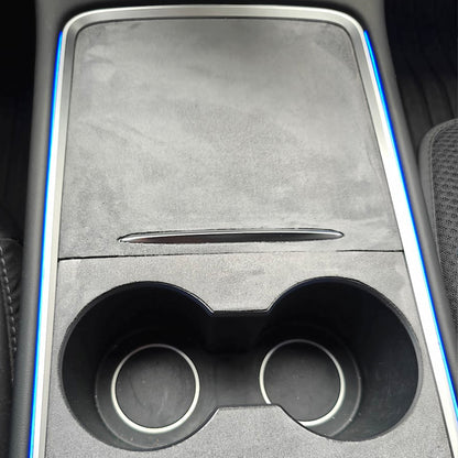 Tesla Model 3 Model Y Center Console Decoration Alcantara Light Gray