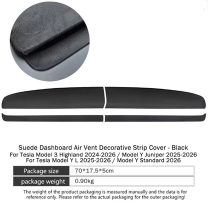 Tesla Model 3 Model Y Alcantara Dashboard Upper and Lower Cover 4 pcs set