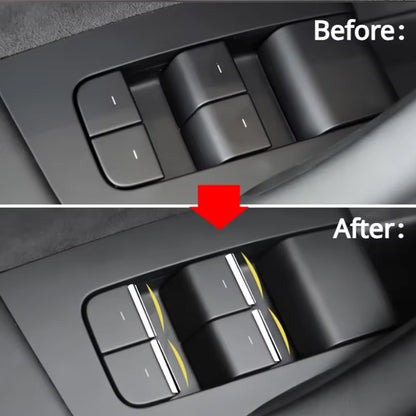 Model 3 Model Y Window Lift Button Sequins Trim 7 pcs