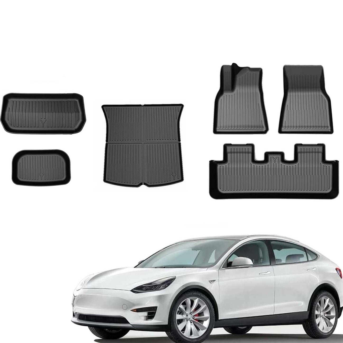 Tesla Model Y 2020-2025 TPE XPE All-weather 3D Floor Mats Full Set