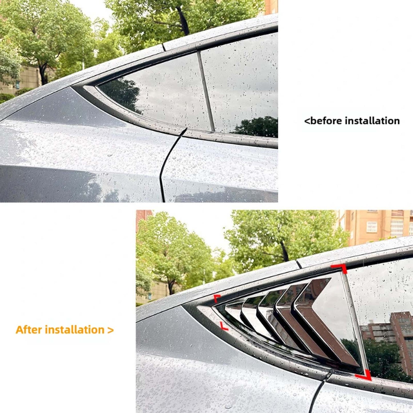 Tesla Model 3 Model Y Rear Side Window Louver Cover Vent Visor