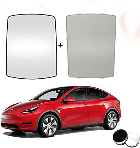 Tesla Model Y Glass Roof Sunshade Heat Insulation White 2020-2024