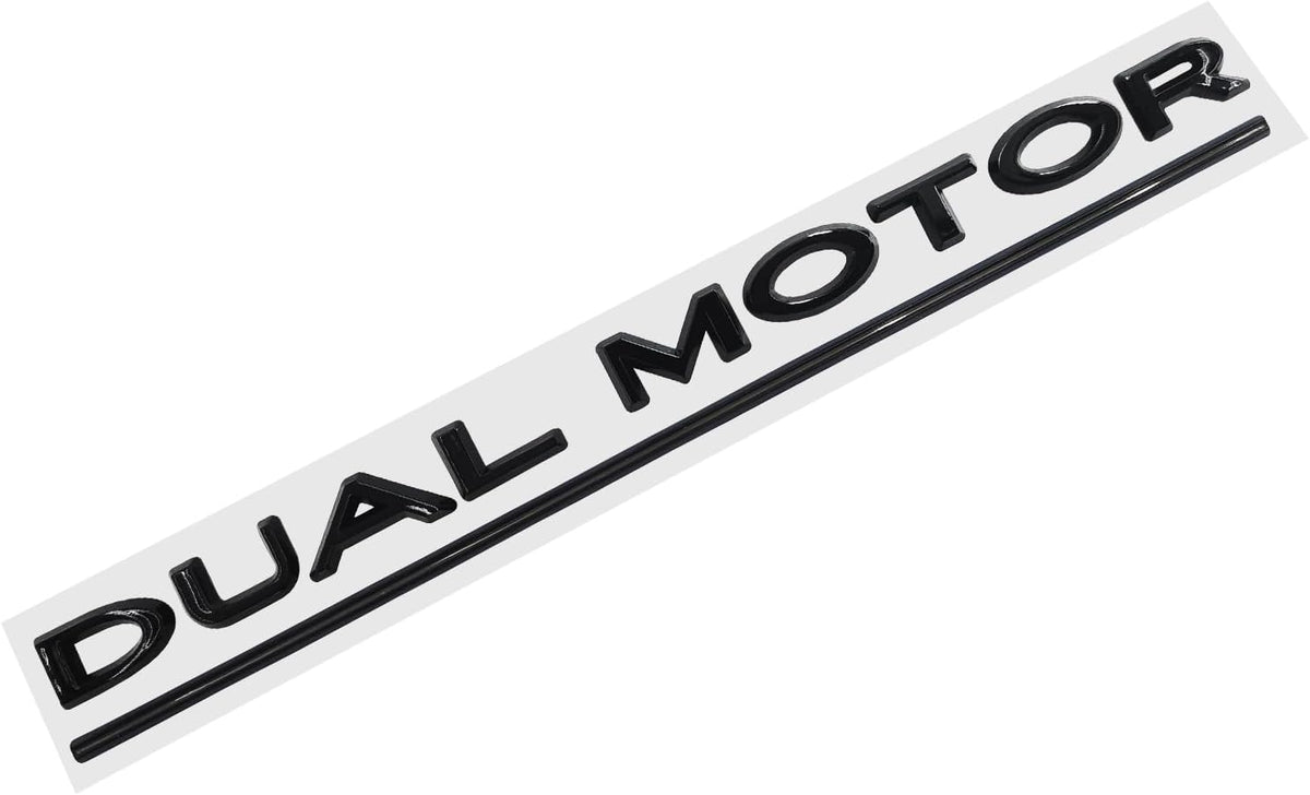 Tesla Dual Motor Badge Emblem Gloss Black