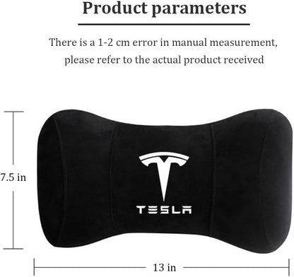 Tesla Soft Memory Foam Customized Car Headrest Pillow Neck Pillow 1pcs Black Red Light Gray