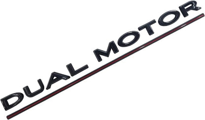Tesla Dual Motor Badge Emblem Gloss Black
