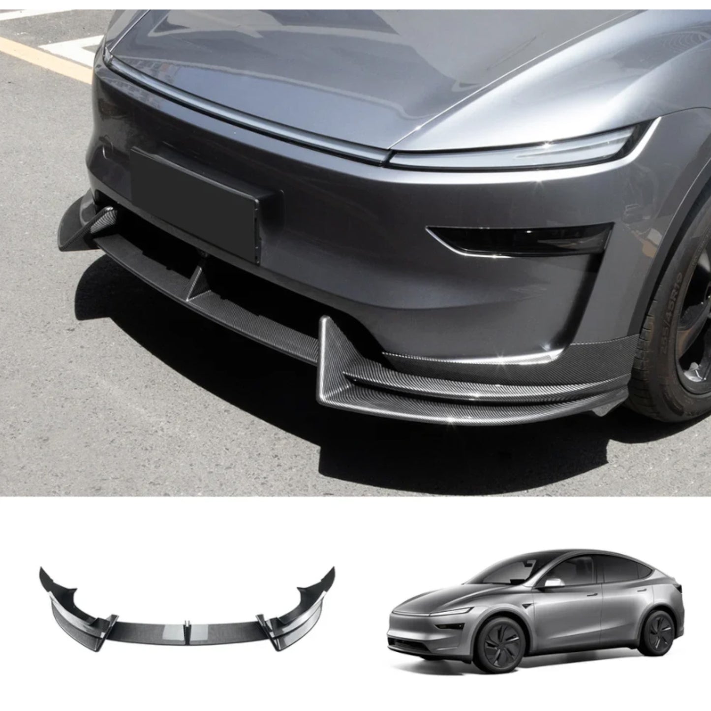 Tesla Model Y Juniper 2025+ Front Lip Spoiler V2