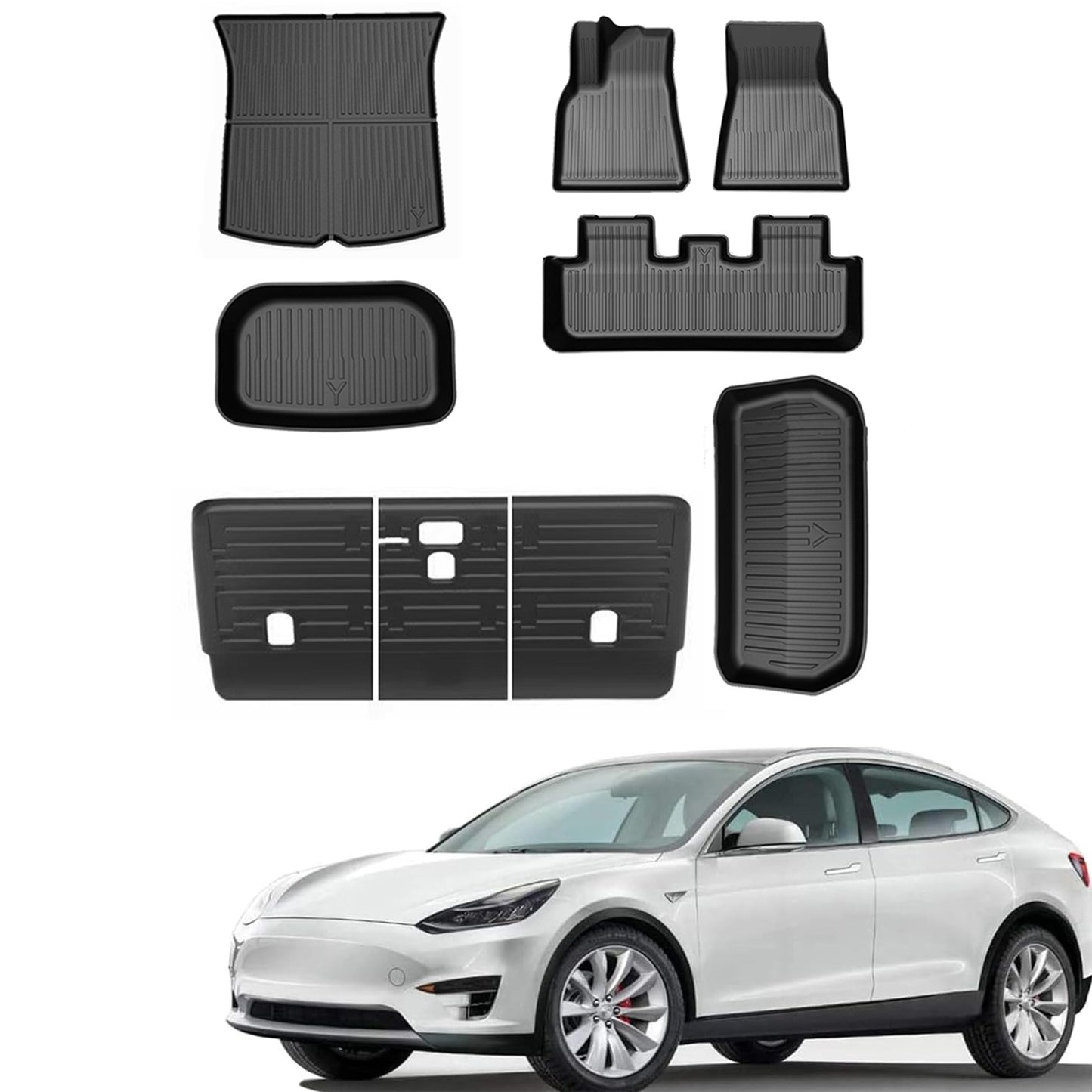 Tesla Model Y 2020-2025 TPE XPE All-weather 3D Floor Mats Full Set