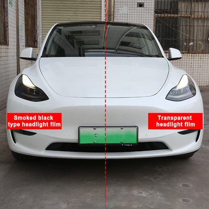 Model Y Model 3 Front light PPF Pre Cut Smoke Tint