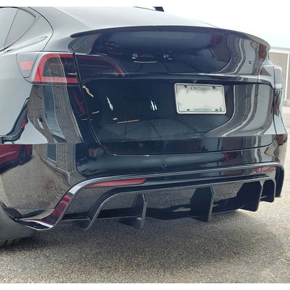 Tesla Model Y diffuser Replacement with hitch cover Gloss Black With installtion