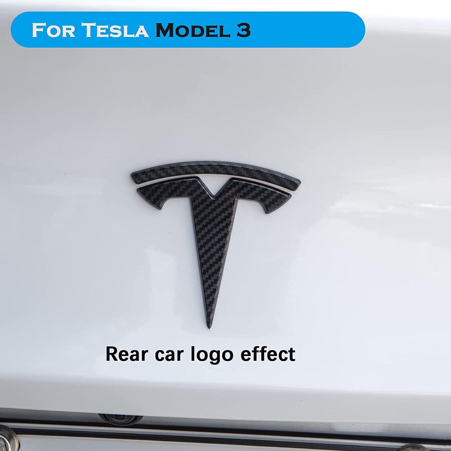 Tesla Model 3 Logo Cover overlay Emblem Badge Front Trunk Rear Trunk Steering Wheel