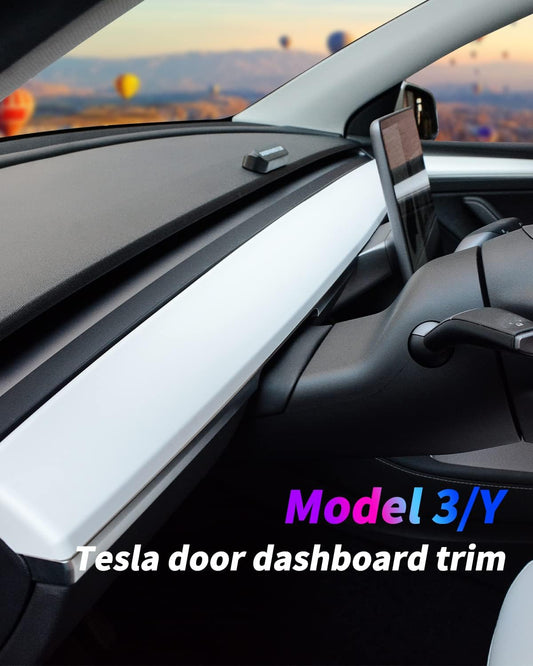 Tesla Model 3 Model Y Dashboard Cover Trim and Door Cover trim Matte White