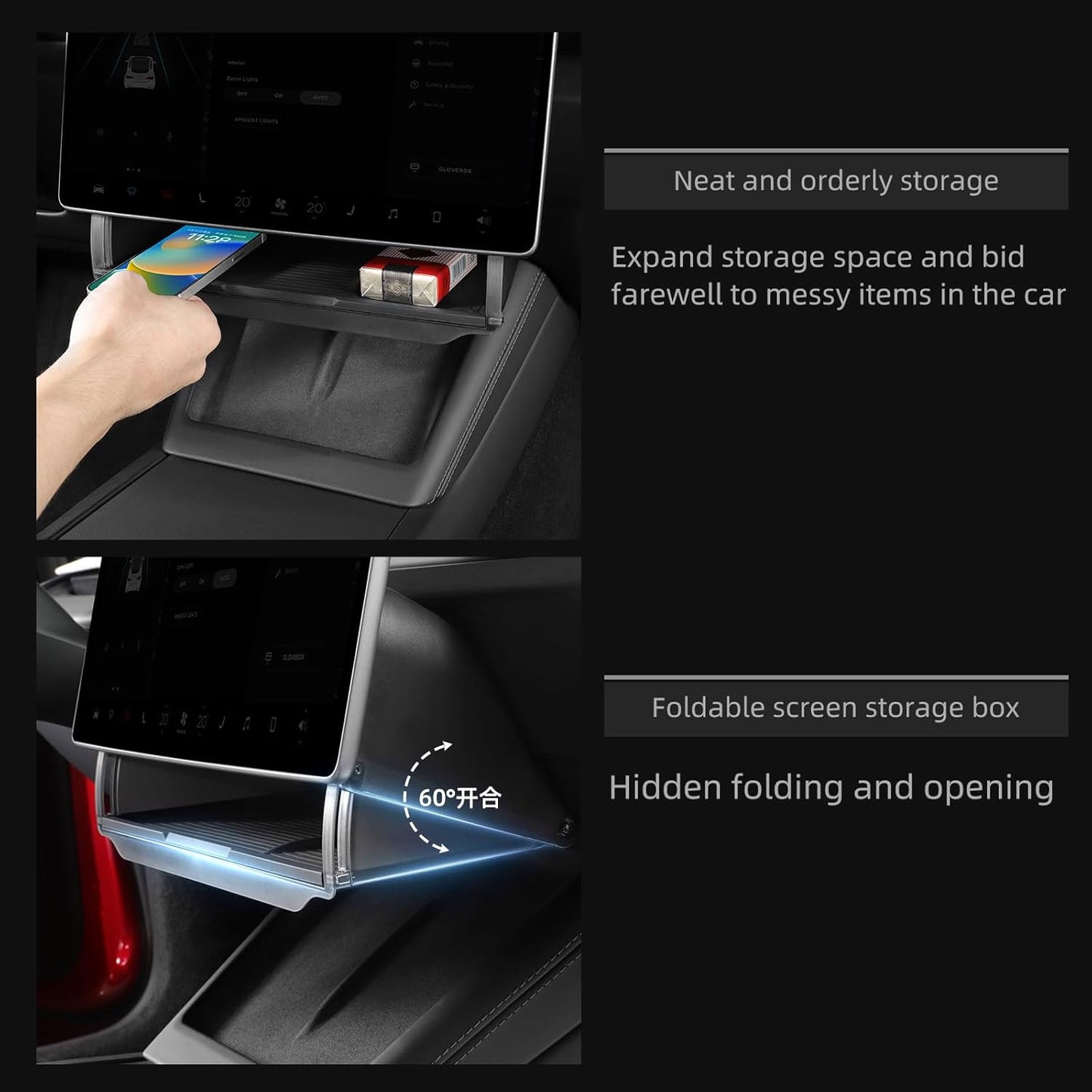 Tesla Model 3 Model Y Under Screen Storage