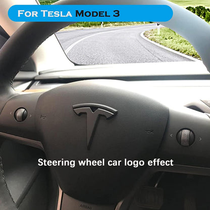 Tesla Model 3 Logo Cover overlay Emblem Badge Front Trunk Rear Trunk Steering Wheel