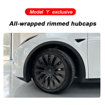 Tesla Model Y 19 inch Performance style 1 Set Full Cover Protecting Hub Matte black