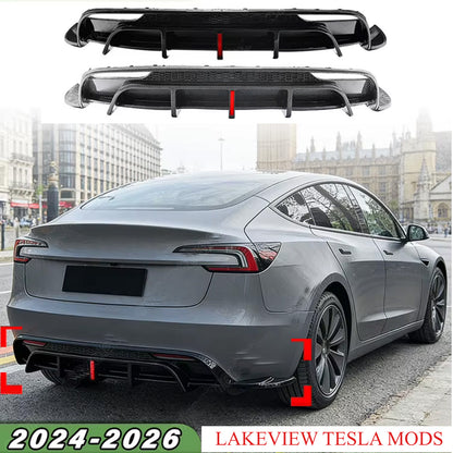 Tesla Model 3 Highland Rear Diffuser V2 with Pilot LED Light Replacement