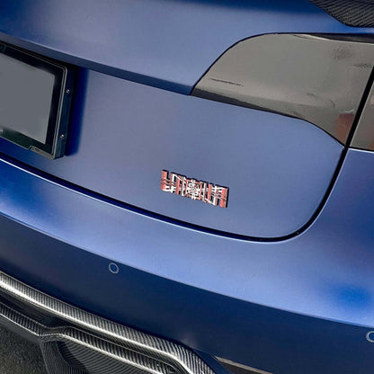 Tesla Plaid Spaceballs Tribute Aluminum Badge Trunk Emblem PLAID