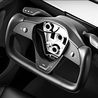 Tesla Model 3 / Y Yoke Steering Wheel Carbon Fiber Black Style C