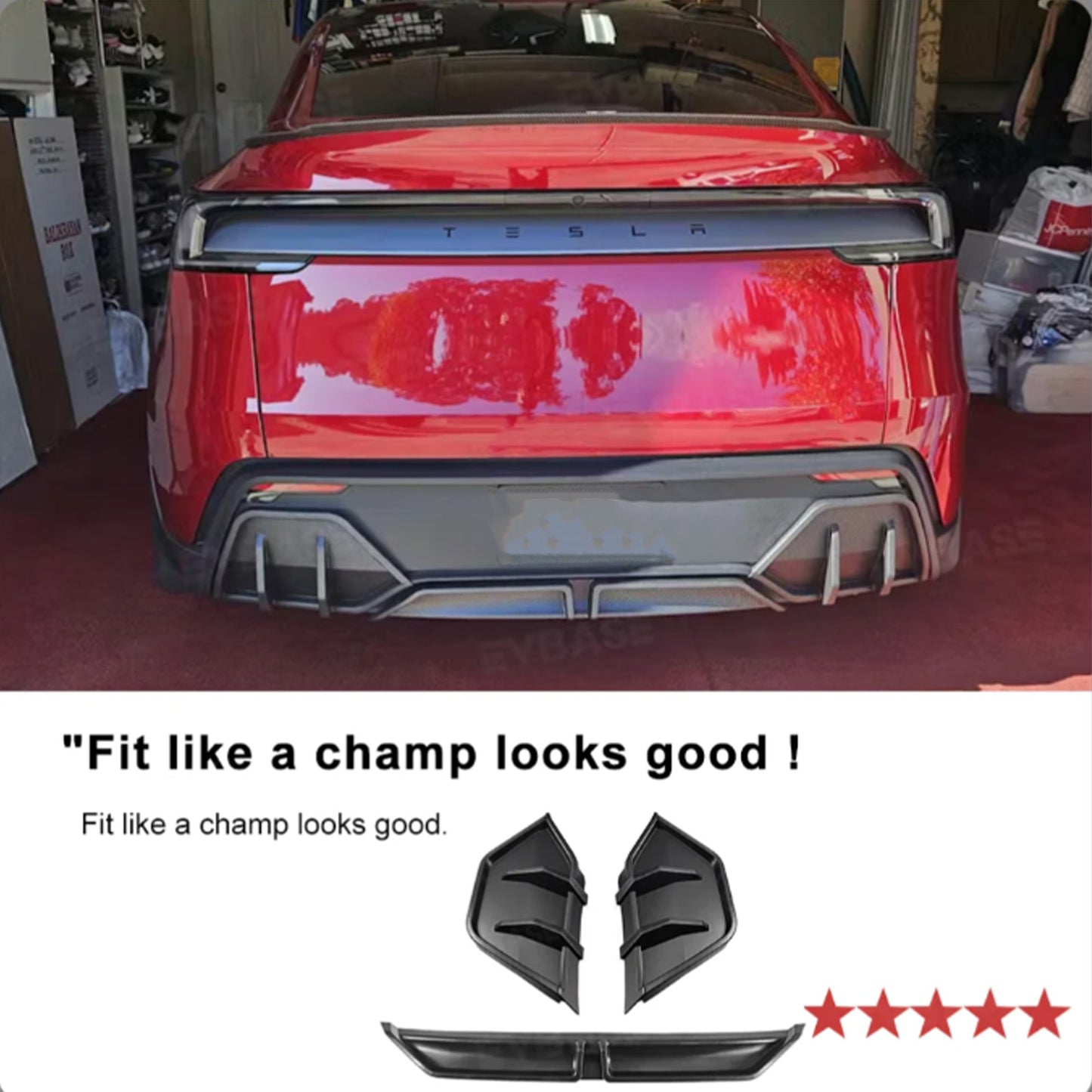 Tesla Model Y Juniper Rear Diffuser Sporty Aerodynamic Rear Bumper Lip