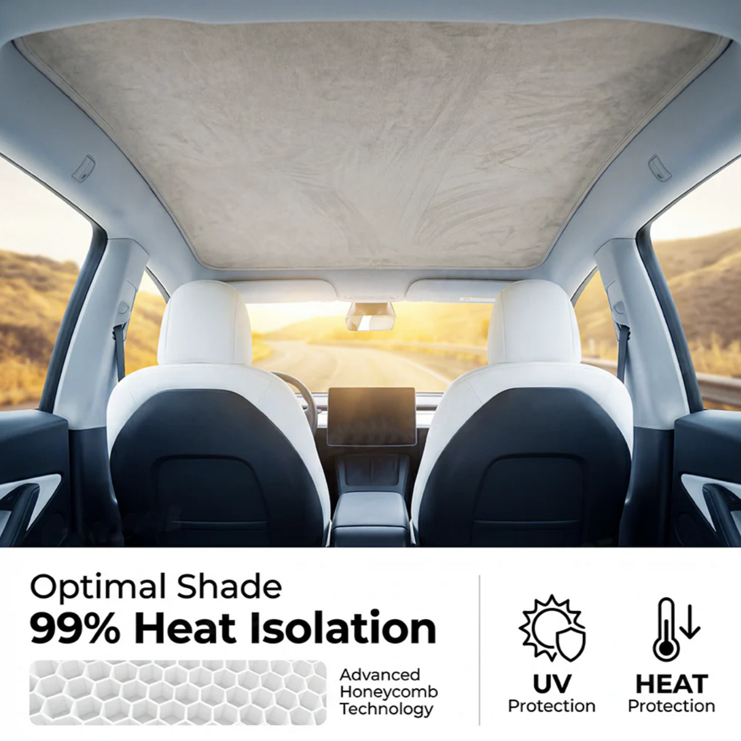 Model Y Sunshade Silicone Electrostatic Sunroof Shade Heat Insulation UV Protection