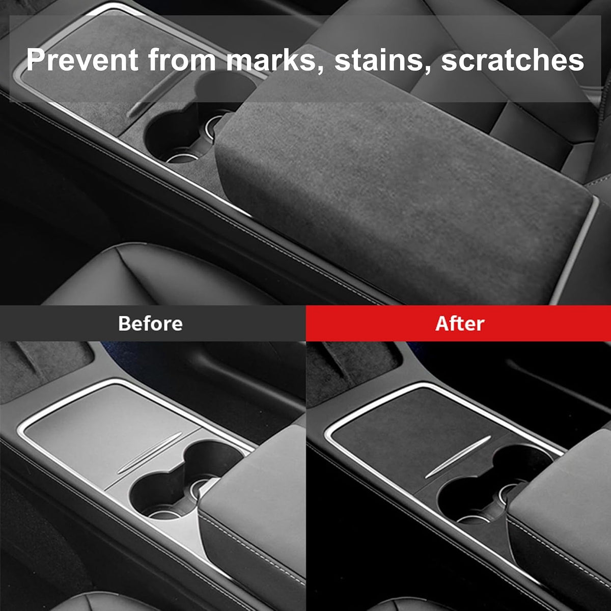 Tesla Model 3 / Model Y Alcantara Armrest Cover