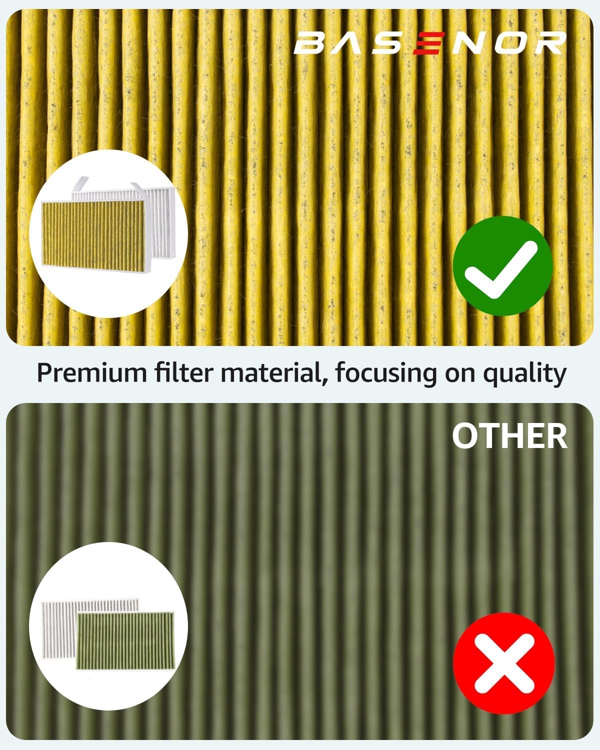 Tesla Model Y Model 3 Replacement Cabin Air Filter 2016-2024 Gen 2 Tesla Accessories Activated Carbon (Set of Two)