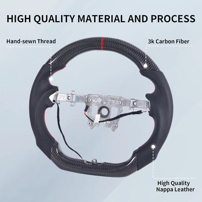 Model 3 HL Model Y JP Glossy Rear Carbon Fiber Steering Wheel Replacement with heated function