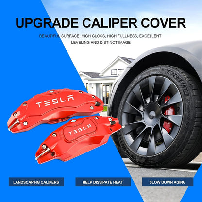 Tesla Model Y Brake Caliper Aluminum Cover Red