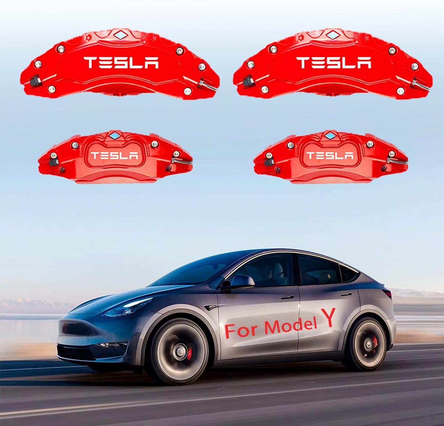 Model Y Brake Tesla Model Y Brake Caliper Aluminum Cover Red – Lakeview